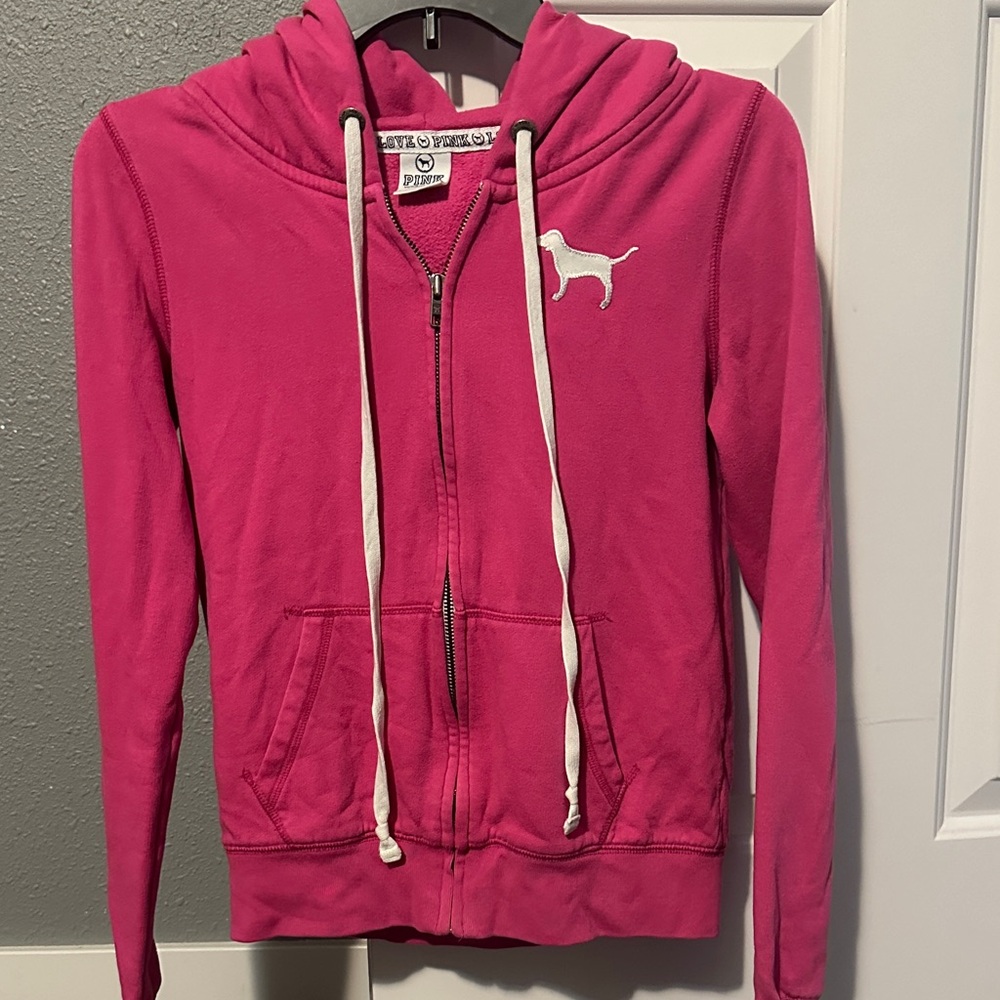 PINK Victoria's Secret Fuchsia Hoodie with Bold Lettering